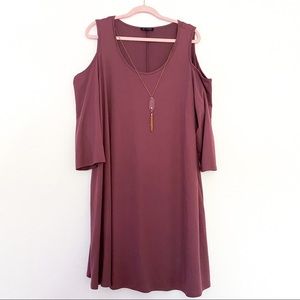 AS U WISH Plus Size Mauve Dress Off Shoulder